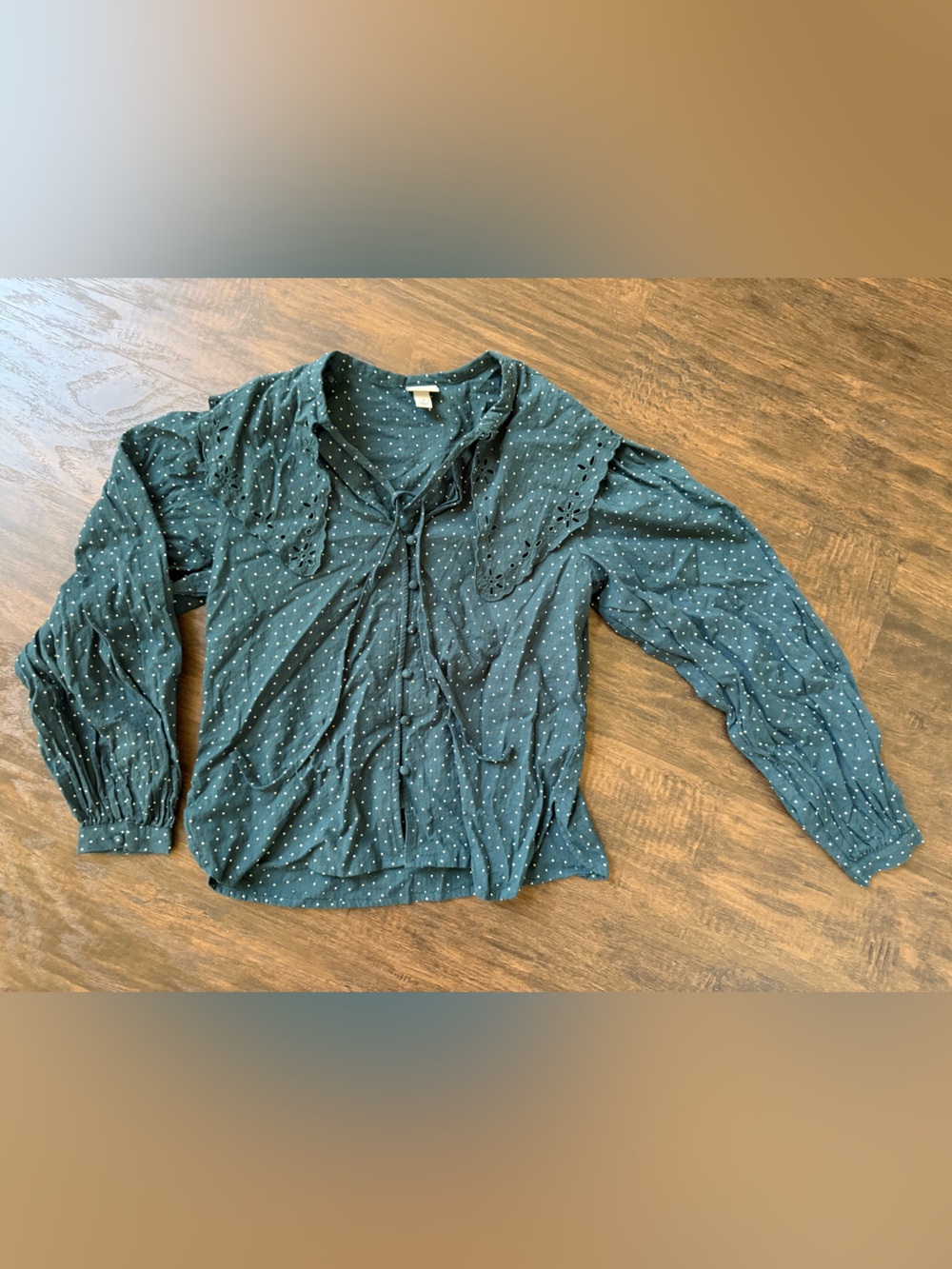 Polka dot cotton blouse with collar